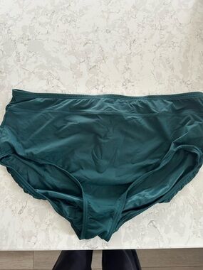 NWOT Lands' End Women's Bikini Bottoms in dark green